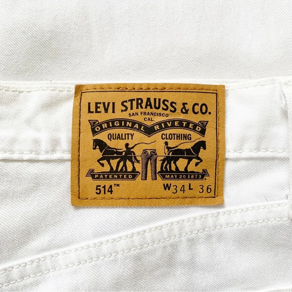 Levi’s White 514 Straight Leg Jeans with White Tab W34 L36